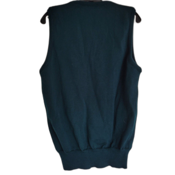 NEW MOTIFS Pure New Wool Vintage Style Western Australia Green Knit Sweater Vest - Picture 3 of 11